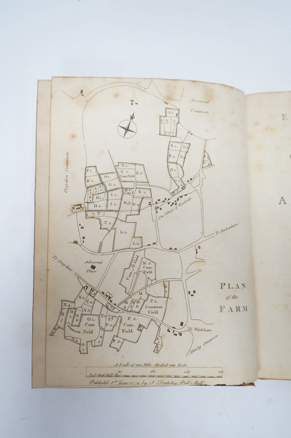Marshall, William - Experiments and Observations concerning Agriculture and the Weather. a plan and engraved plate; contemp. gilt calf, red and green spine labels, 4to. 1779